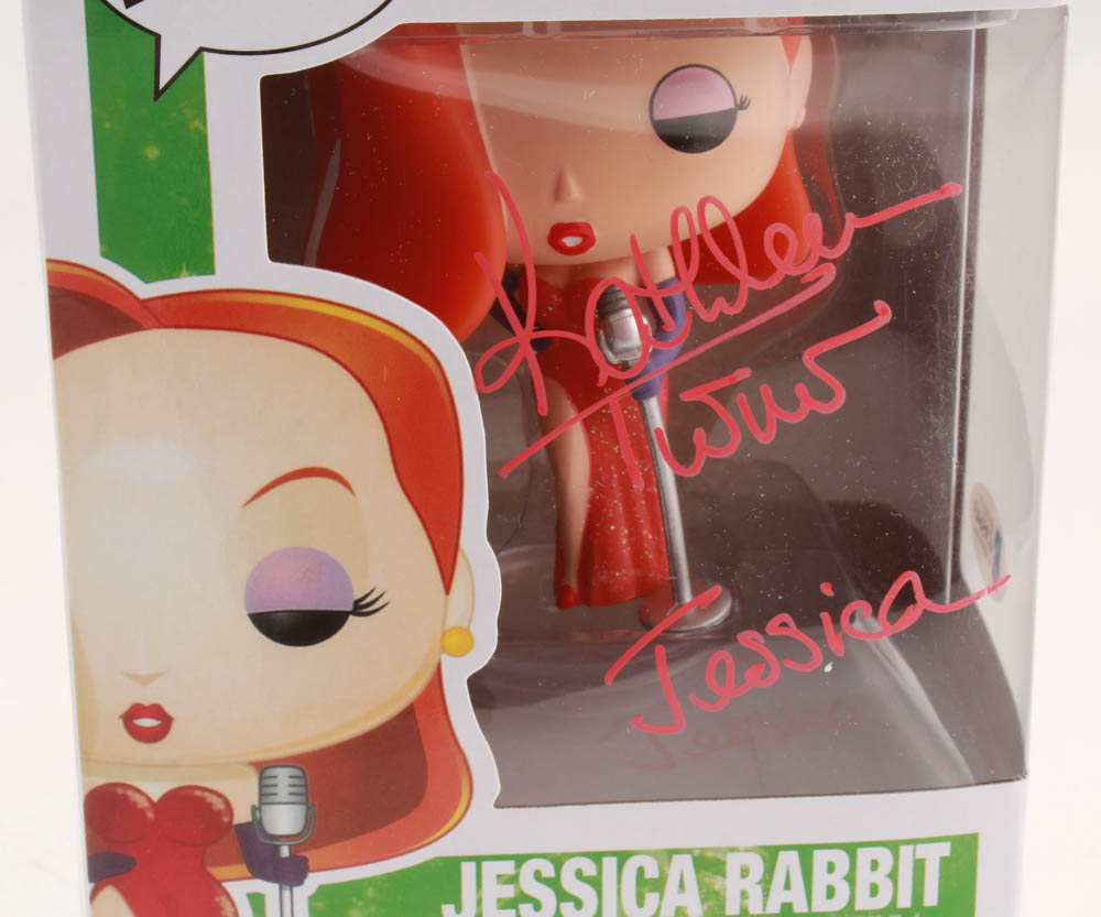 Kathleen Turner Signed "Who Framed Roger Rabbit" Disney #104 Jessica Rabbit Funko Pop! Vinyl Figure Inscribed "Jessica" (Beckett COA) at PristineAuction.com Kathleen Turner Signed "Who Framed Roger Rabbit" Disney #104 Jessica Rabbit Funko Pop! Vinyl Figure Inscribed "Jessica" (Beckett COA) at PristineAuction.com