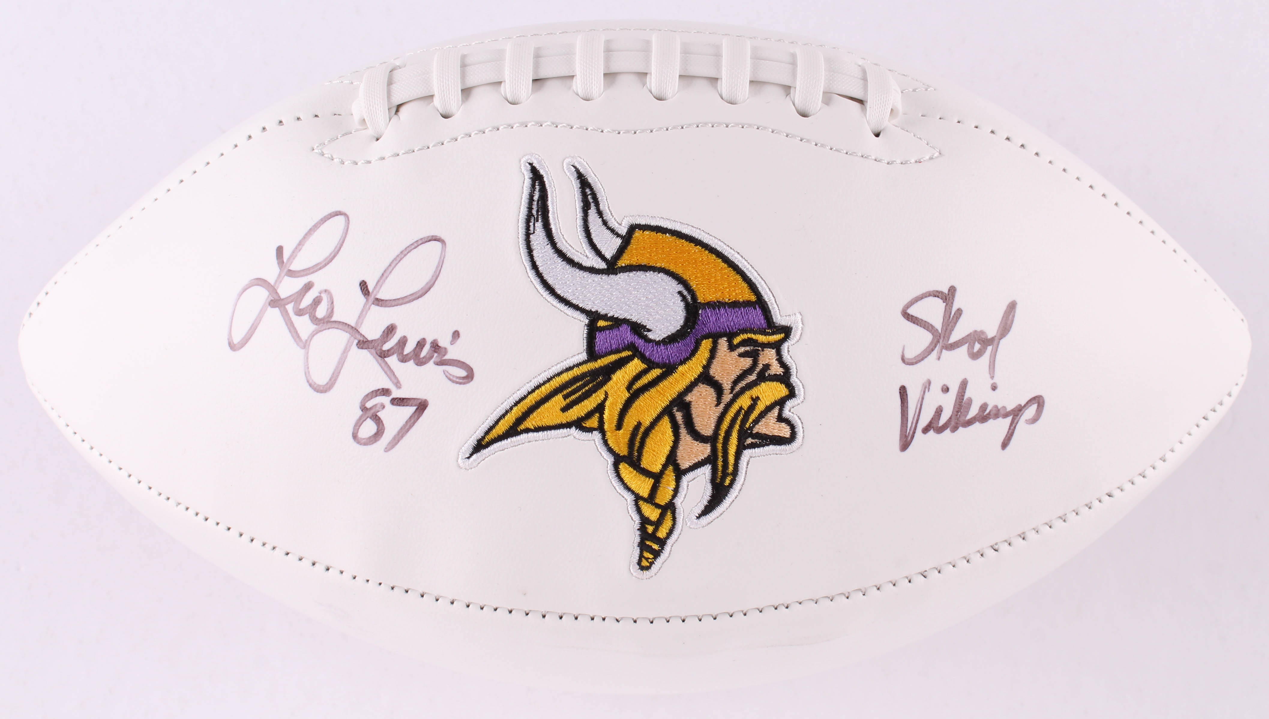 Leo Lewis Signed Minnesota Vikings Logo Football Inscribed "Skol Vikings" (JSA COA) at PristineAuction.com Leo Lewis Signed Minnesota Vikings Logo Football Inscribed "Skol Vikings" (JSA COA) at PristineAuction.com