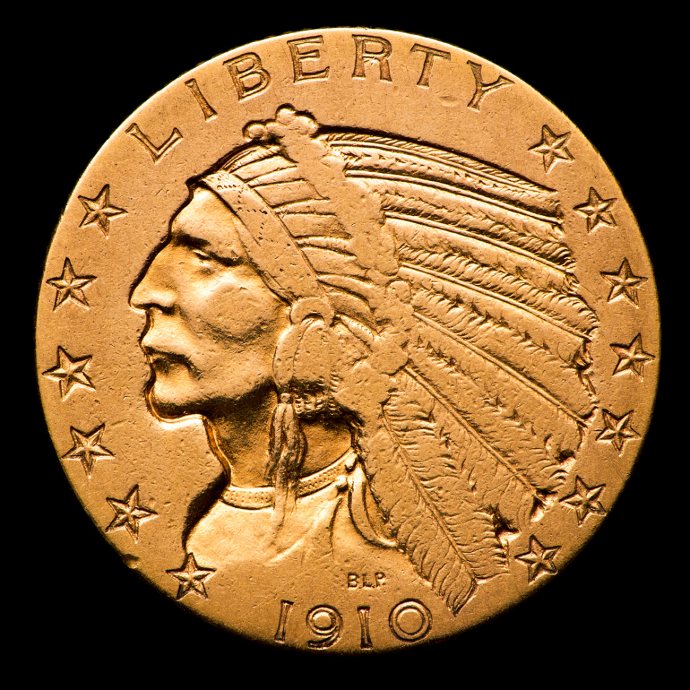 1910 5 Indian Head Half Eagle Gold Coin Pristine Auction