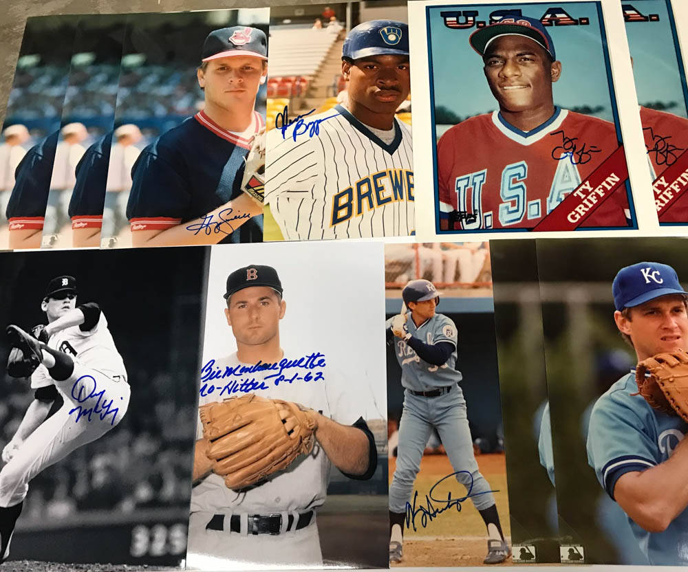 Lot of (25) Signed NFL & MLB Hall of Famers & Stars 8x10 Photos with Ray Guy, Bobby Doerr, Enos Slaughter, Lee Smith (Stacks of Plaques LOA) at PristineAuction.com Lot of (25) Signed NFL & MLB Hall of Famers & Stars 8x10 Photos with Ray Guy, Bobby Doerr, Enos Slaughter, Lee Smith (Stacks of Plaques LOA) at PristineAuction.com