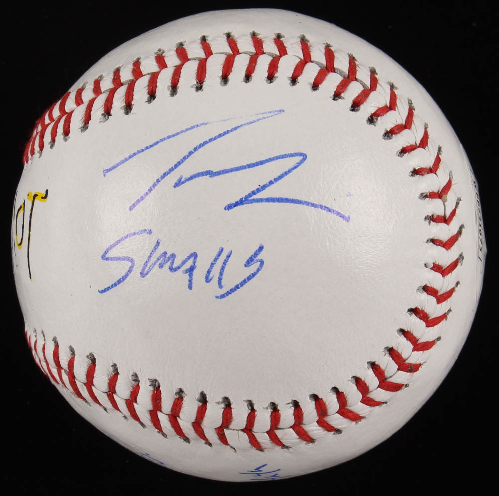 "The Sandlot" Logo Baseball Cast-Signed By (6) with Tom Guiry, Chauncey Leopardi, Marty York, Victor Di Mattia with Multiple Inscriptions (JSA COA) at PristineAuction.com "The Sandlot" Logo Baseball Cast-Signed By (6) with Tom Guiry, Chauncey Leopardi, Marty York, Victor Di Mattia with Multiple Inscriptions (JSA COA) at PristineAuction.com