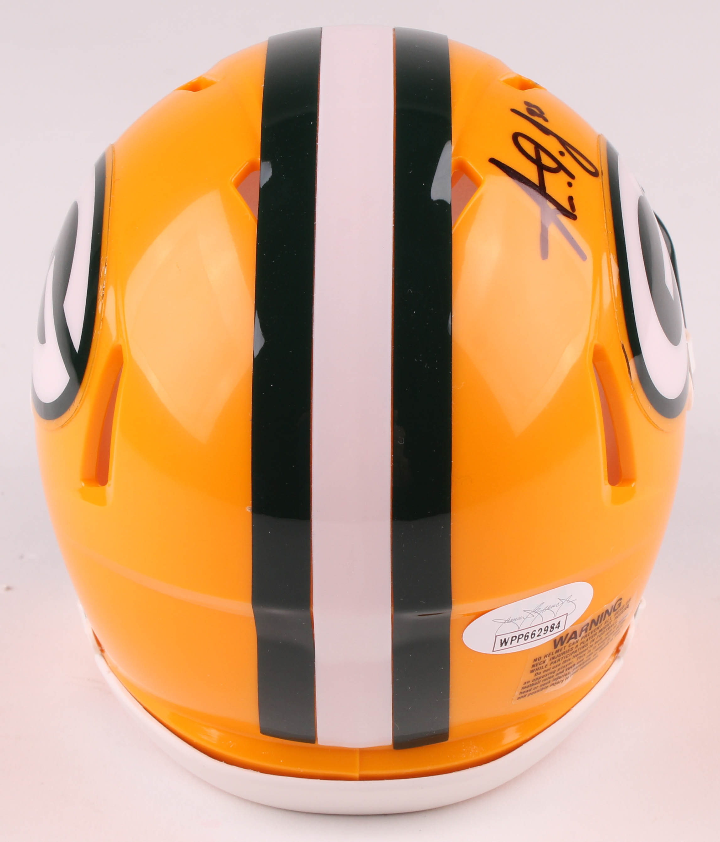 Jamaal Williams & Aaron Jones Signed Green Bay Packers Speed Mini Helmet (JSA COA) at PristineAuction.com Jamaal Williams & Aaron Jones Signed Green Bay Packers Speed Mini Helmet (JSA COA) at PristineAuction.com