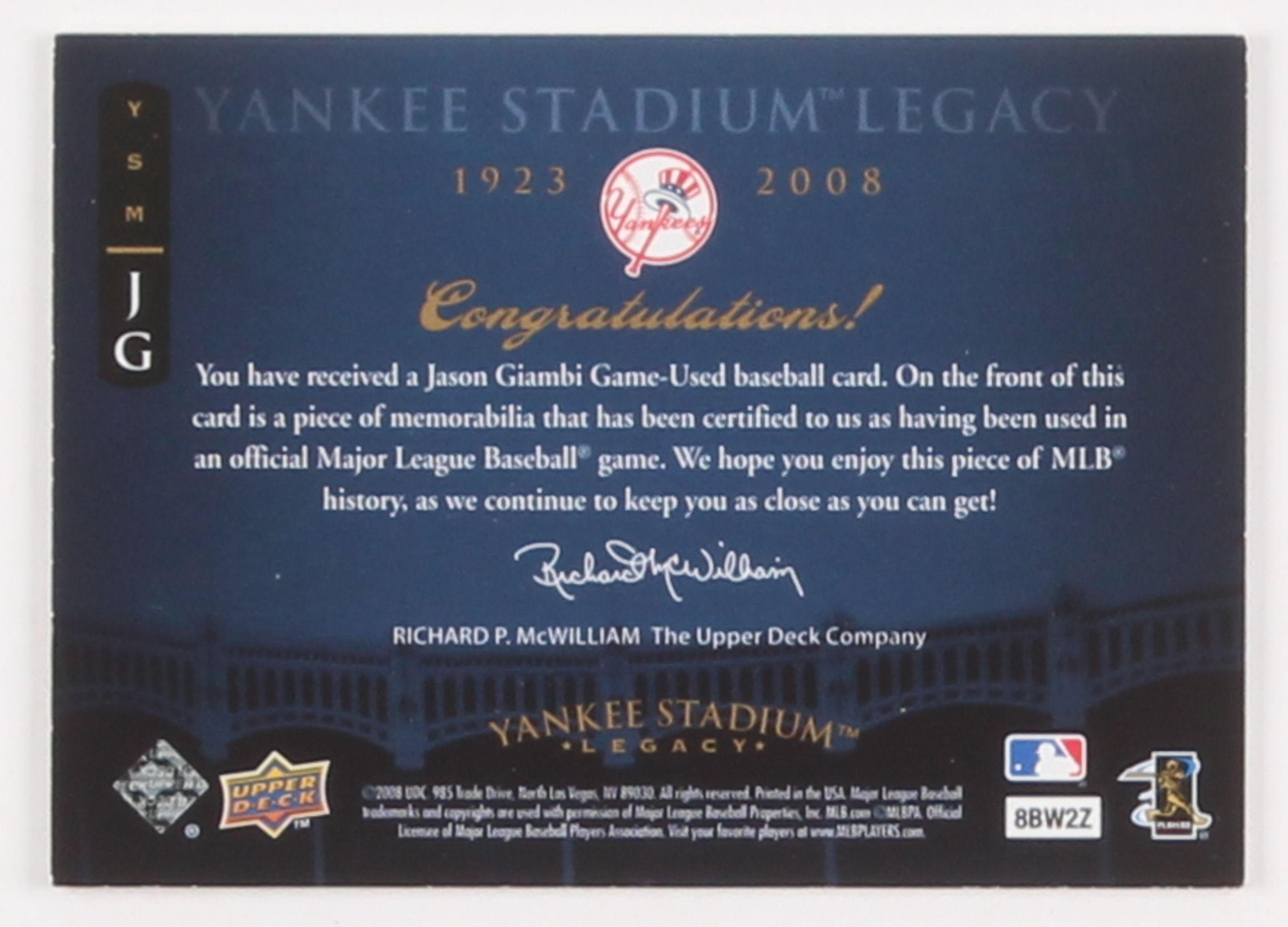 Lot of (15) New York Yankees Baseball Cards with 2008 Upper Deck Yankee Stadium Legacy Collection Memorabilia #JG Jason Giambi & (1) Yankee Stadium Collector Patch at PristineAuction.com Lot of (15) New York Yankees Baseball Cards with 2008 Upper Deck Yankee Stadium Legacy Collection Memorabilia #JG Jason Giambi & (1) Yankee Stadium Collector Patch at PristineAuction.com