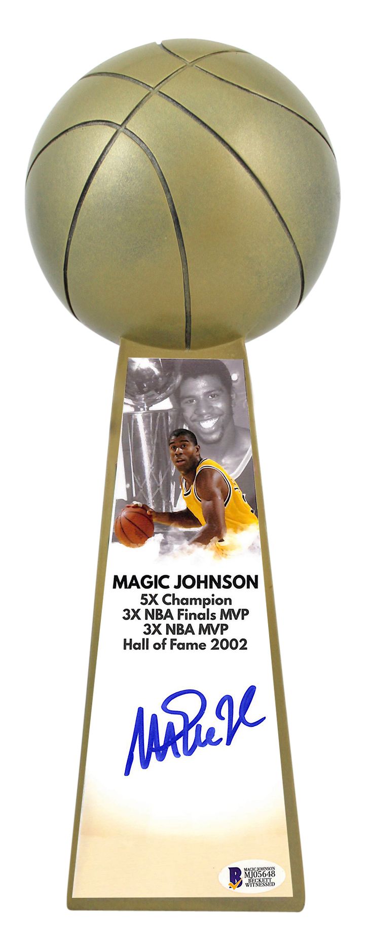 Magic Johnson Signed Lakers 14” Championship Basketball Trophy (Beckett) at PristineAuction.com Magic Johnson Signed Lakers 14” Championship Basketball Trophy (Beckett) at PristineAuction.com