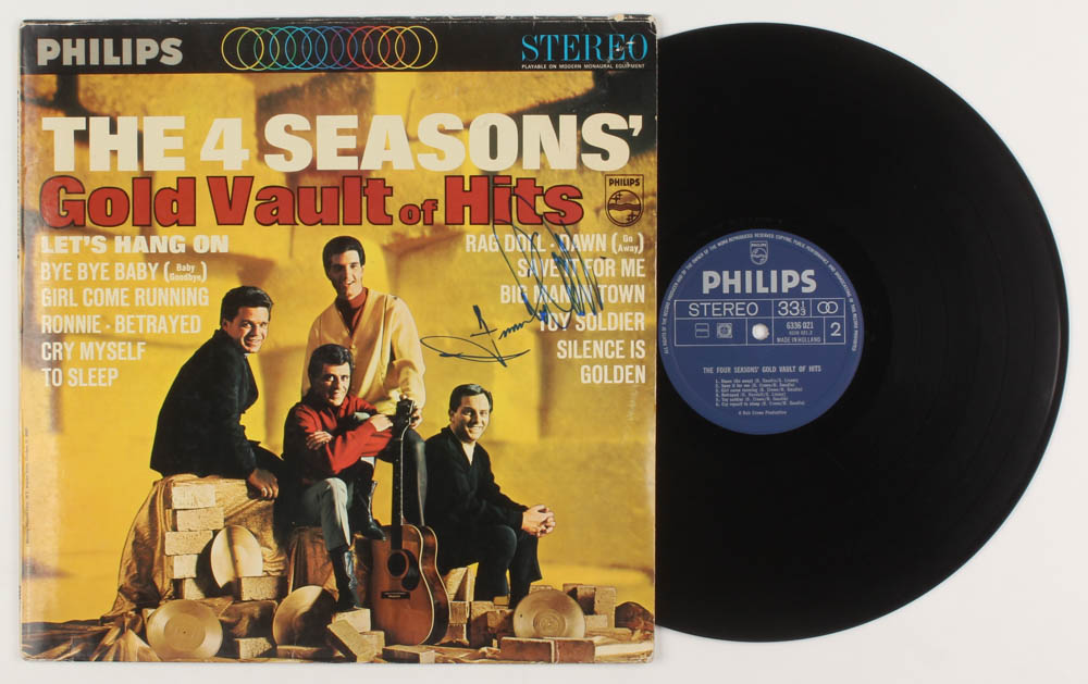 Frankie Valli Signed "The 4 Seasons: Gold Vault of Hits" Vinyl Record Album Cover (JSA COA) at PristineAuction.com Frankie Valli Signed "The 4 Seasons: Gold Vault of Hits" Vinyl Record Album Cover (JSA COA) at PristineAuction.com
