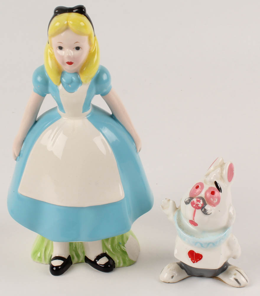Lot of (2) Vintage 1970s "Alice In Wonderland" Walt Disney Ceramic Figurines at PristineAuction.com Lot of (2) Vintage 1970s "Alice In Wonderland" Walt Disney Ceramic Figurines at PristineAuction.com