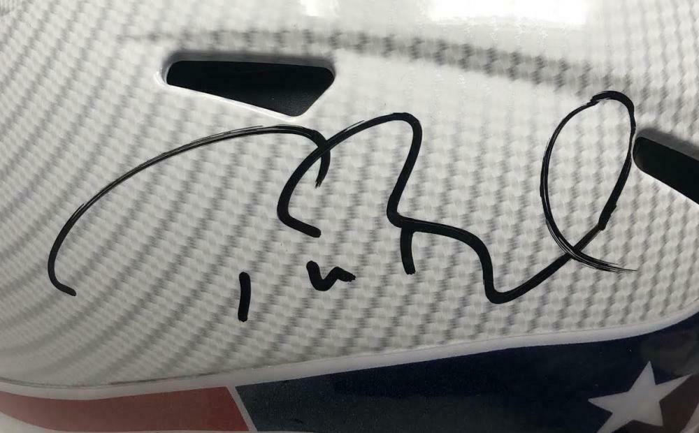 Tom Brady Signed Patriots Custom Hydro Dipped Full-Size Authentic On-Field Speed Helmet (Tristar Hologram) at PristineAuction.com Tom Brady Signed Patriots Custom Hydro Dipped Full-Size Authentic On-Field Speed Helmet (Tristar Hologram) at PristineAuction.com