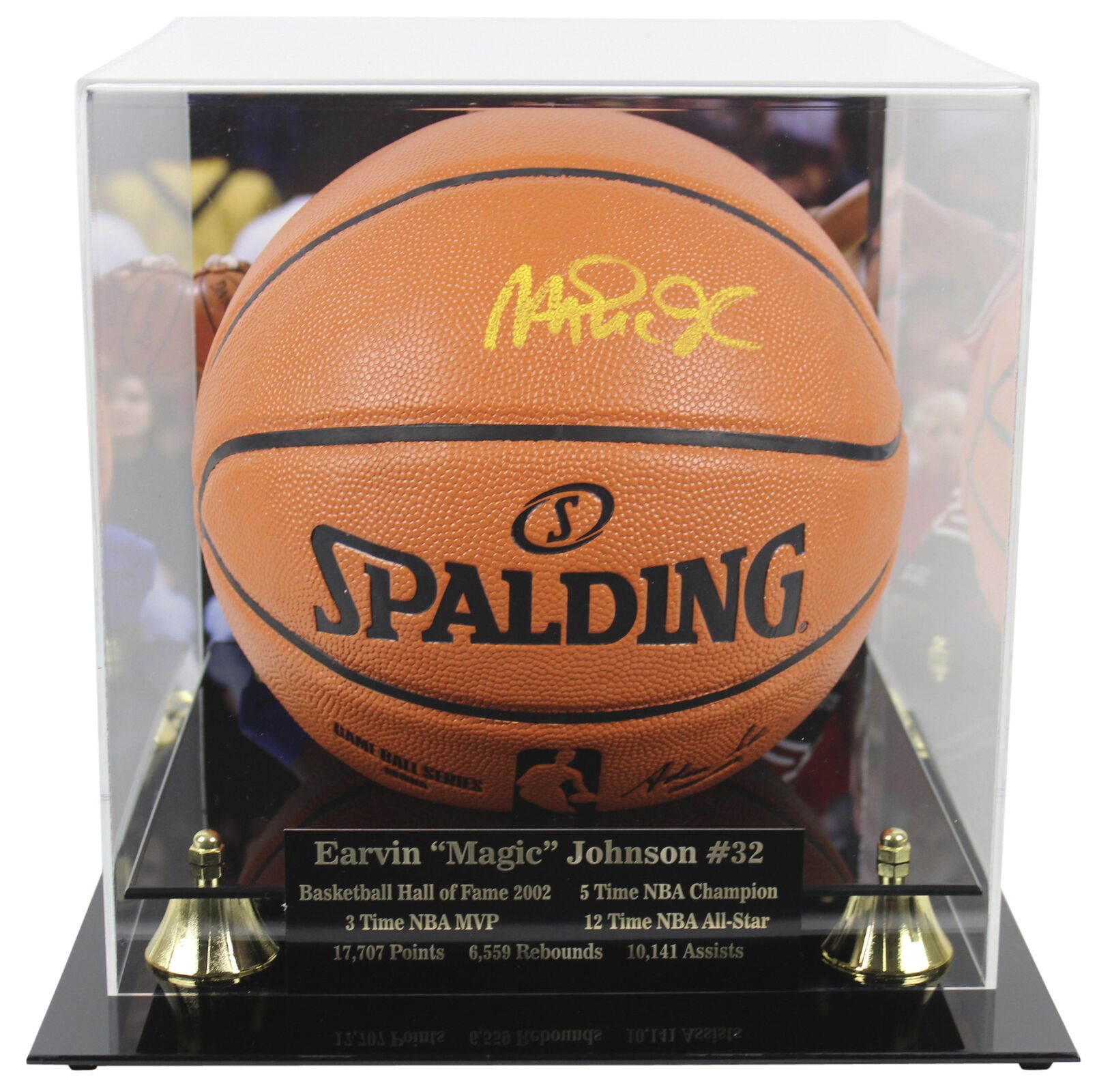 Magic Johnson Signed NBA Game Ball Series Basketball with High-Quality Display Case (Beckett COA) at PristineAuction.com Magic Johnson Signed NBA Game Ball Series Basketball with High-Quality Display Case (Beckett COA) at PristineAuction.com