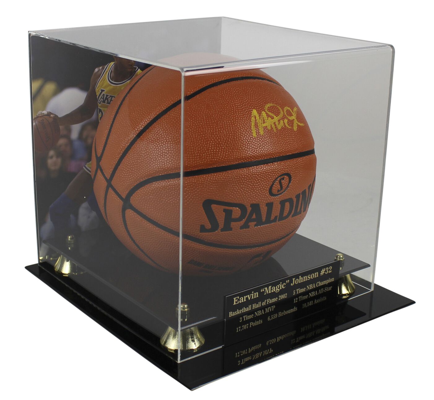 Magic Johnson Signed NBA Game Ball Series Basketball with High-Quality Display Case (Beckett COA) at PristineAuction.com Magic Johnson Signed NBA Game Ball Series Basketball with High-Quality Display Case (Beckett COA) at PristineAuction.com