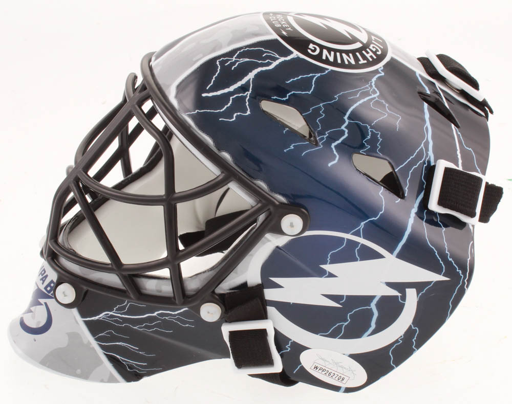Andrei Vasilevskiy Signed Lightning Mini Goalie Mask (JSA COA) at PristineAuction.com Andrei Vasilevskiy Signed Lightning Mini Goalie Mask (JSA COA) at PristineAuction.com