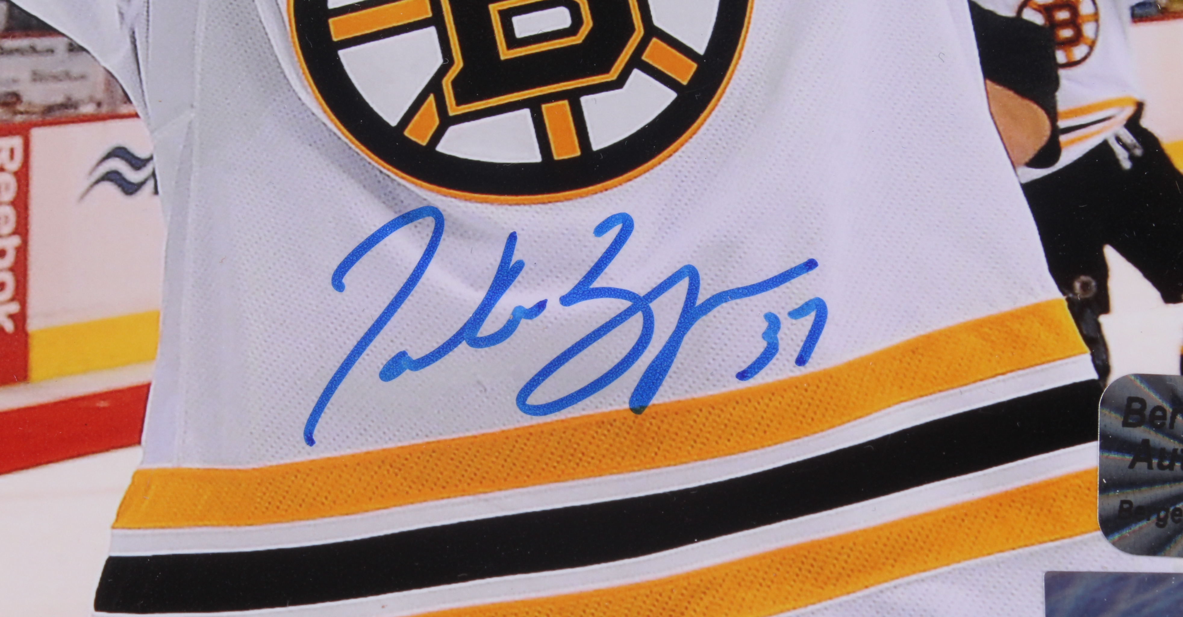 Patrice Bergeron Signed Bruins 13.75x18 Custom Framed Photo Display (Bergeron COA) at PristineAuction.com Patrice Bergeron Signed Bruins 13.75x18 Custom Framed Photo Display (Bergeron COA) at PristineAuction.com