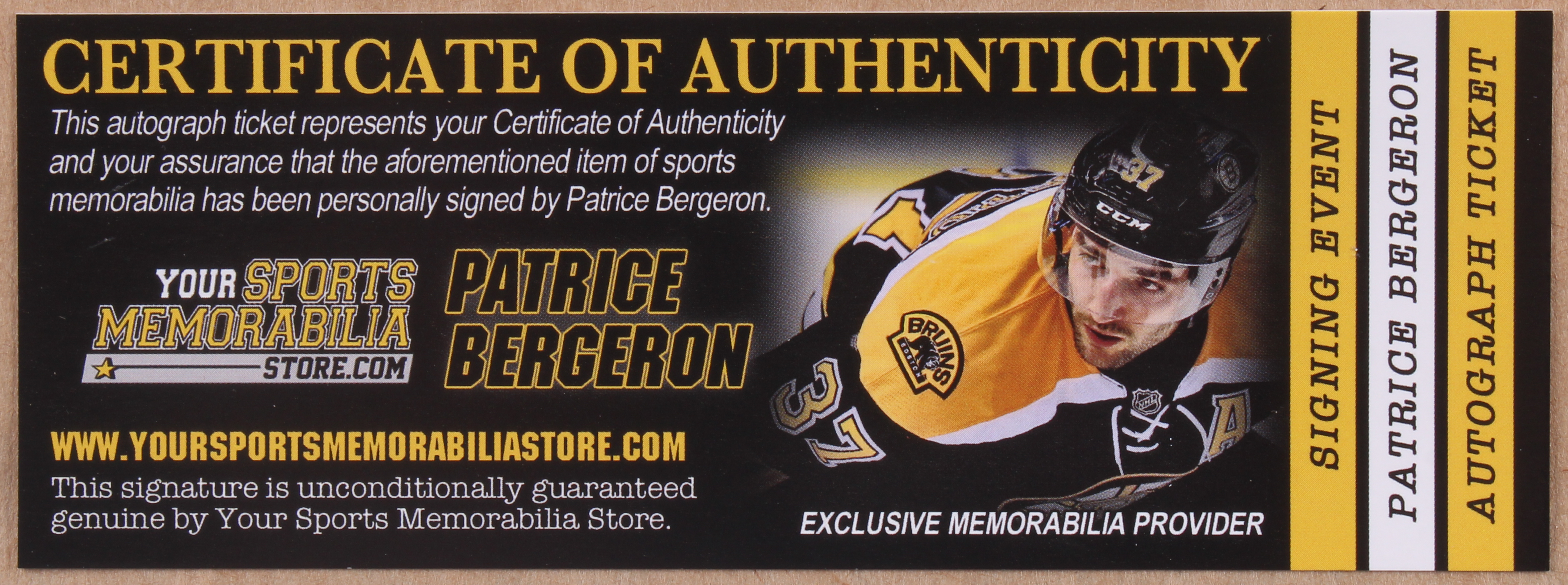 Patrice Bergeron Signed Bruins 13.75x18 Custom Framed Photo Display (Bergeron COA) at PristineAuction.com Patrice Bergeron Signed Bruins 13.75x18 Custom Framed Photo Display (Bergeron COA) at PristineAuction.com