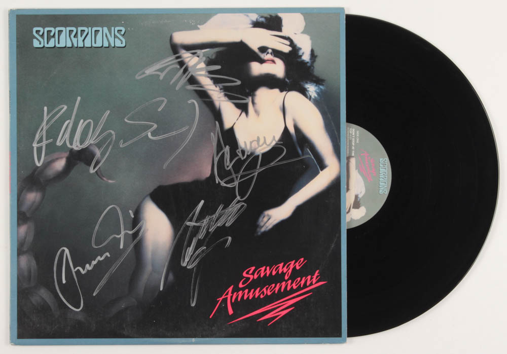 Scorpions "Savage Amusement" Vinyl Record Album Signed by (5) with Klaus Meine, Herman Rarebell, Rudolf Schenker, Francis Buchholz (JSA ALOA) at PristineAuction.com Scorpions "Savage Amusement" Vinyl Record Album Signed by (5) with Klaus Meine, Herman Rarebell, Rudolf Schenker, Francis Buchholz (JSA ALOA) at PristineAuction.com