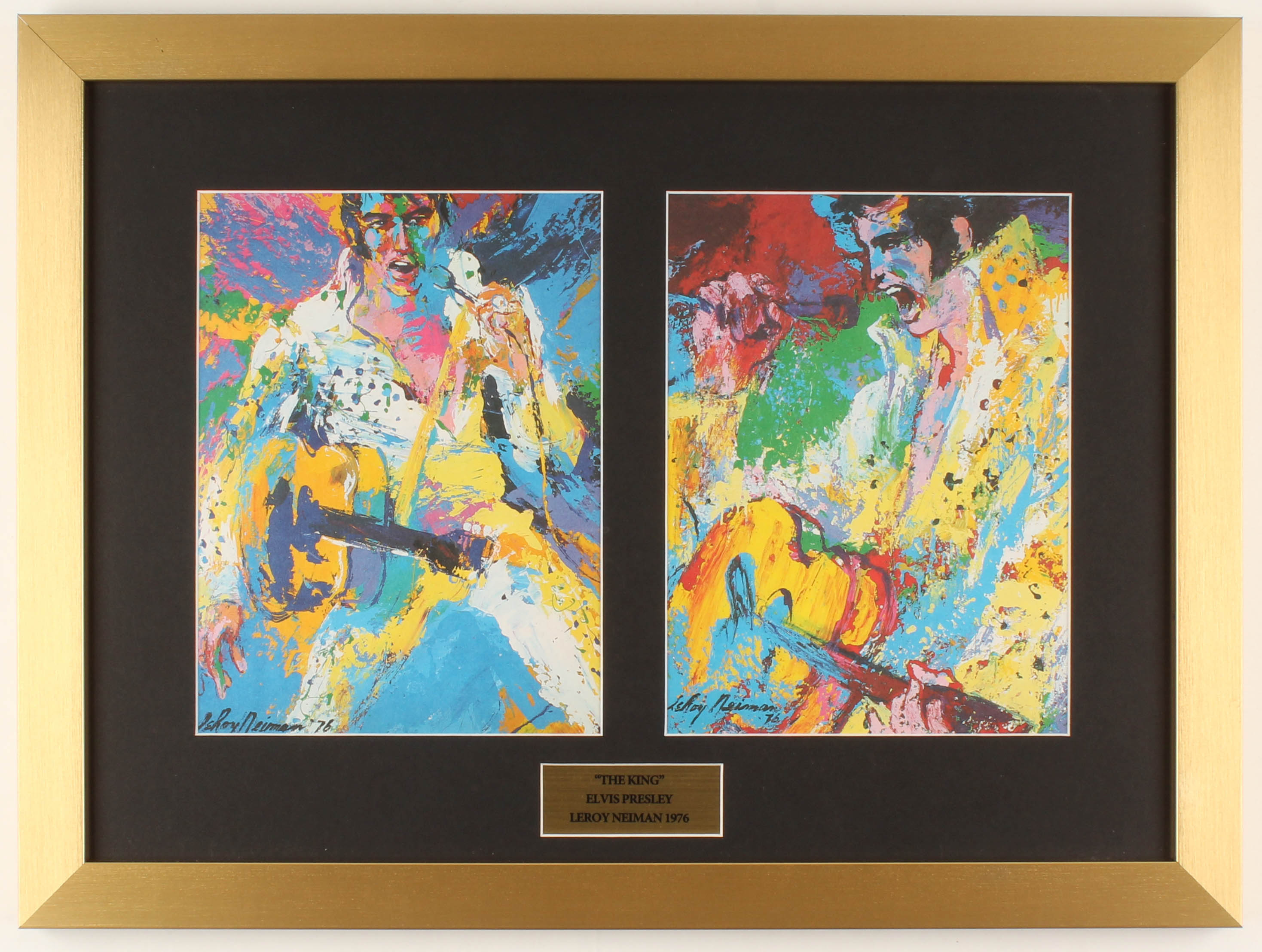 LeRoy Neiman "Elvis Presley" 16x21.5 Custom Framed Prints Display at PristineAuction.com LeRoy Neiman "Elvis Presley" 16x21.5 Custom Framed Prints Display at PristineAuction.com