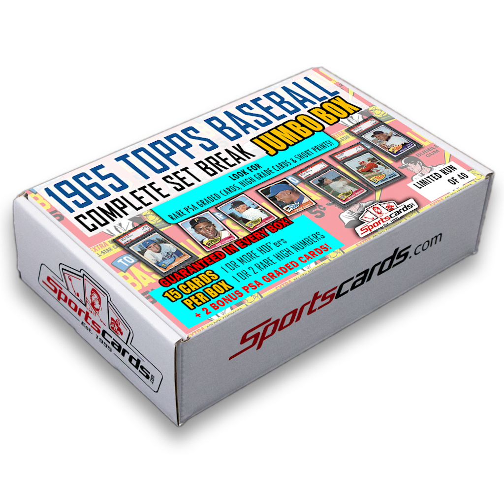 1965 Topps Baseball Complete Set Break JUMBO Mystery BOX – 15 Cards Per Box! at PristineAuction.com 1965 Topps Baseball Complete Set Break JUMBO Mystery BOX – 15 Cards Per Box! at PristineAuction.com