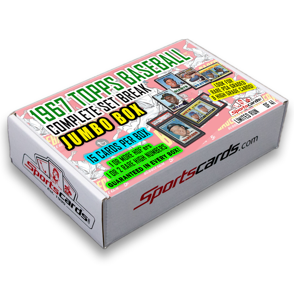 1967 Topps Baseball Complete Set Break JUMBO Mystery BOX – 15 Cards Per Box! at PristineAuction.com 1967 Topps Baseball Complete Set Break JUMBO Mystery BOX – 15 Cards Per Box! at PristineAuction.com