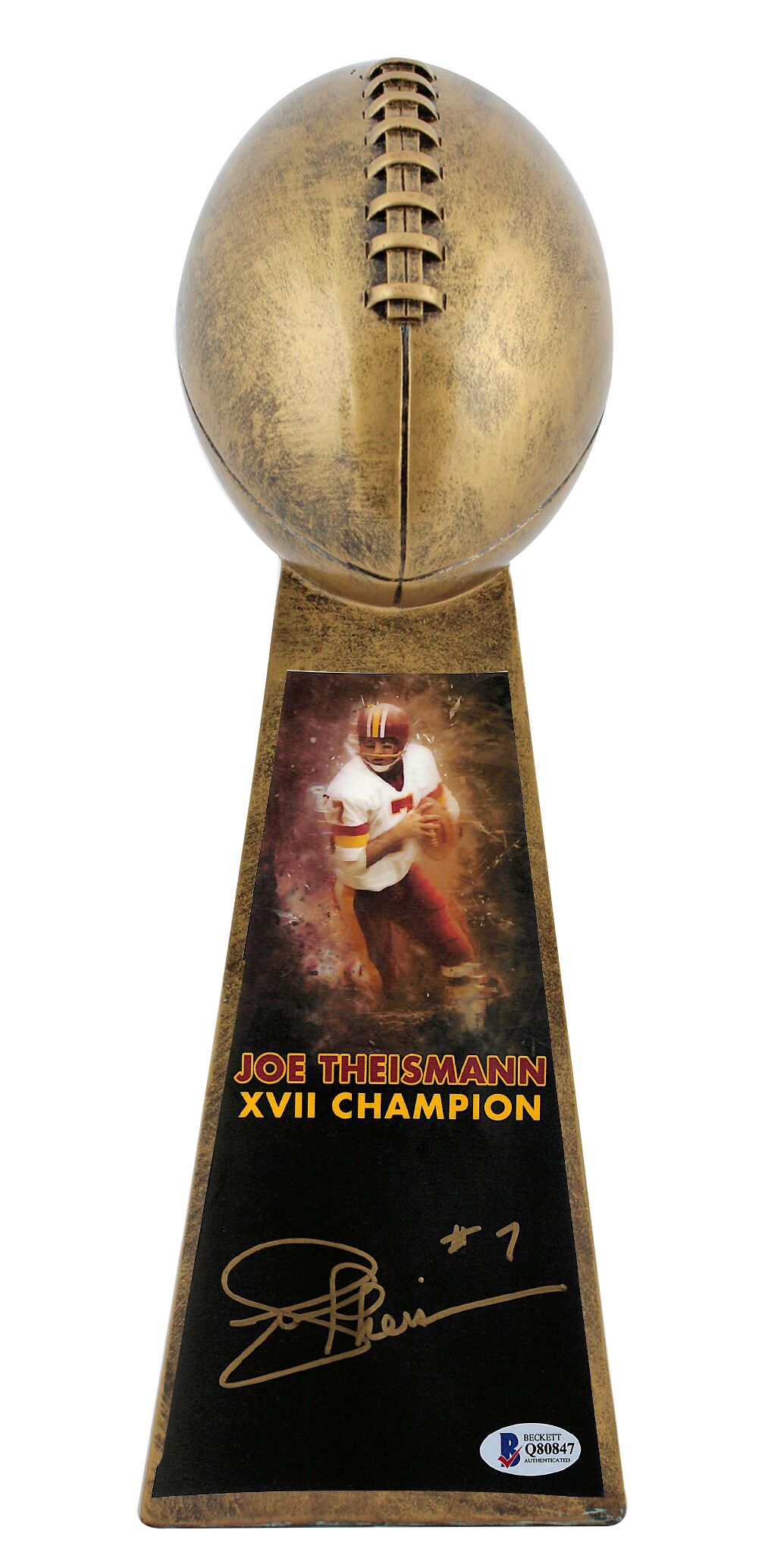 Joe Theismann Signed Redskins 15” Lombardi Football Championship Trophy (Beckett COA) at PristineAuction.com Joe Theismann Signed Redskins 15” Lombardi Football Championship Trophy (Beckett COA) at PristineAuction.com