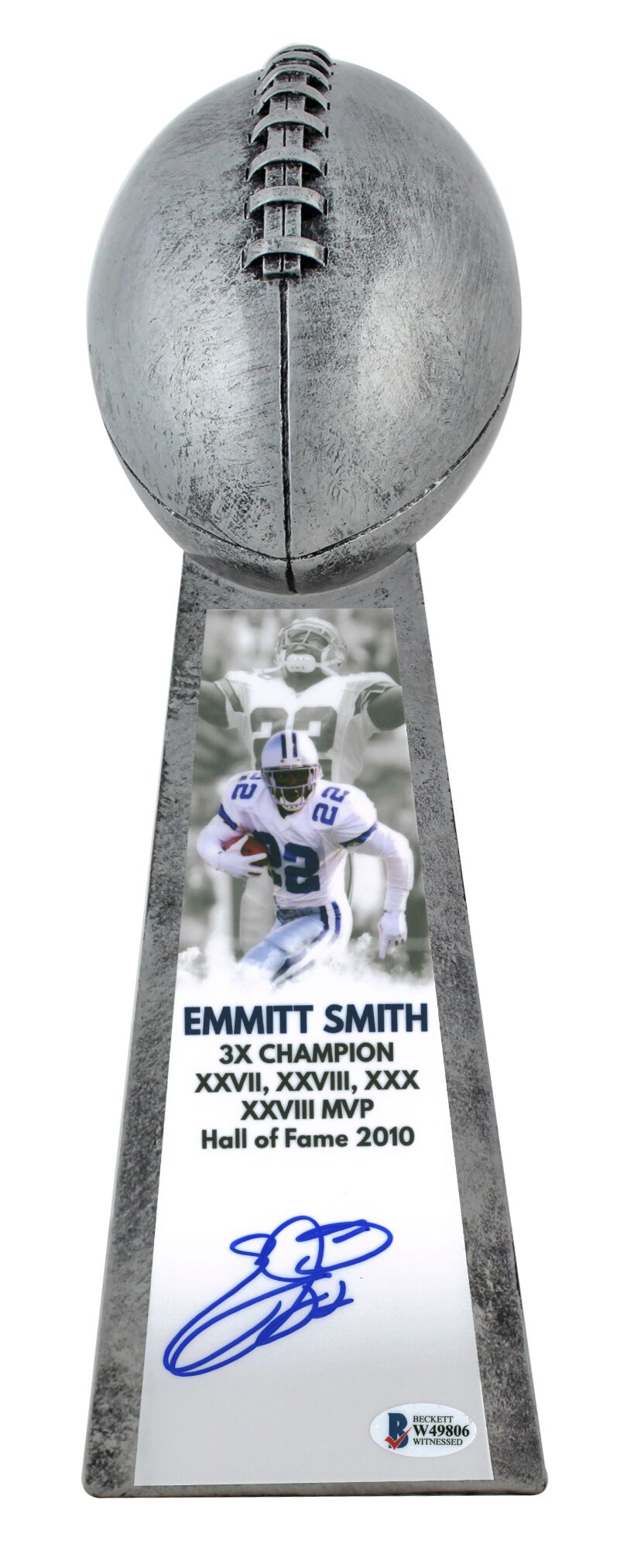 Emmitt Smith Signed Cowboys 15” Lombardi Football Championship Trophy (Beckett COA) at PristineAuction.com Emmitt Smith Signed Cowboys 15” Lombardi Football Championship Trophy (Beckett COA) at PristineAuction.com