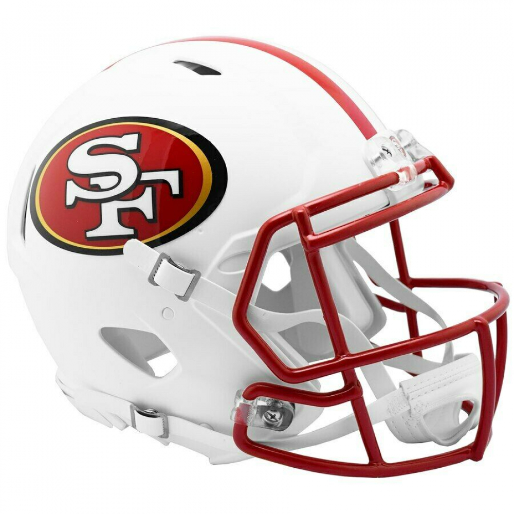 49ers FullSize Authentic OnField Matte White Speed Helmet Pristine
