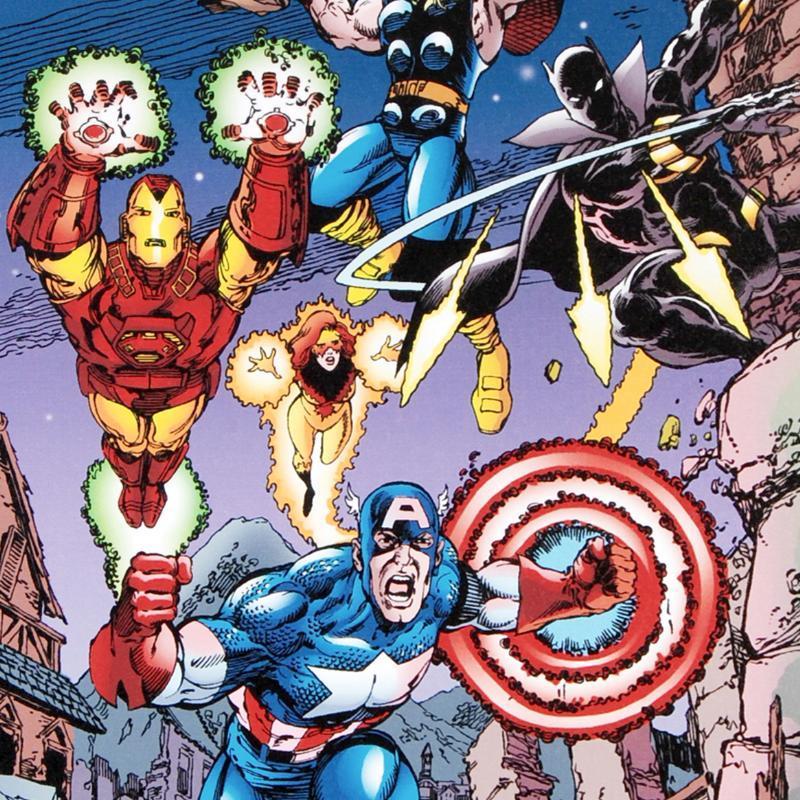 Marvel Comics "Avengers #21" Numbered LE 18x27 Giclee on Canvas by George Perez at PristineAuction.com Marvel Comics "Avengers #21" Numbered LE 18x27 Giclee on Canvas by George Perez at PristineAuction.com