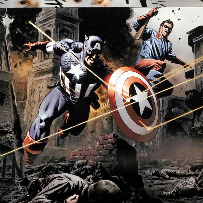 Marvel Comics "Captain America #37" LE 18x27 Giclee on Canvas by Steve Epting at PristineAuction.com Marvel Comics "Captain America #37" LE 18x27 Giclee on Canvas by Steve Epting at PristineAuction.com