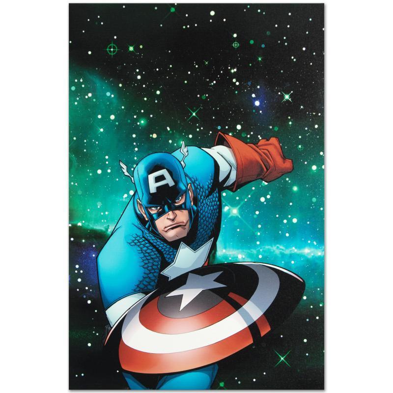 Marvel Comics "Captain America and the Korvac Saga #1" Numbered LE 18x27 Giclee on Canvas by Craig Rousseau at PristineAuction.com Marvel Comics "Captain America and the Korvac Saga #1" Numbered LE 18x27 Giclee on Canvas by Craig Rousseau at PristineAuction.com