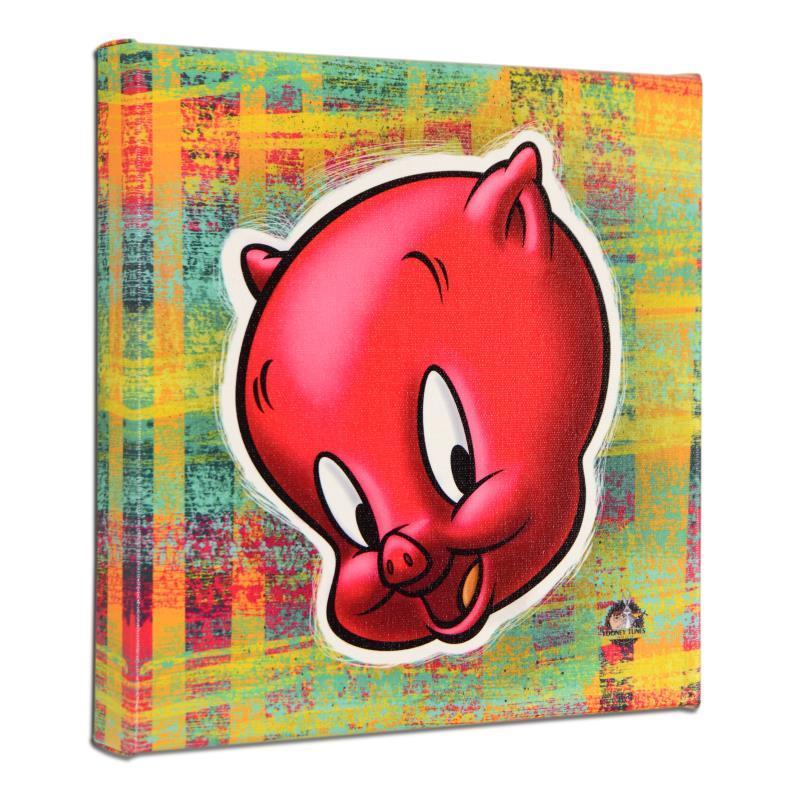 Looney Tunes "Porky Pig" LE 10x10 Giclee on Gallery Wrapped Canvas at PristineAuction.com Looney Tunes "Porky Pig" LE 10x10 Giclee on Gallery Wrapped Canvas at PristineAuction.com