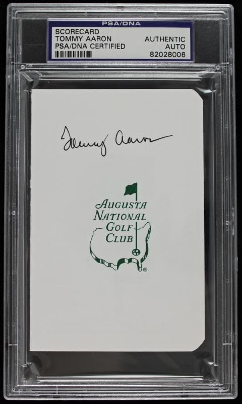 Tommy Aaron Signed Augusta National Golf Club Scorecard (PSA Encapsulated) at PristineAuction.com Tommy Aaron Signed Augusta National Golf Club Scorecard (PSA Encapsulated) at PristineAuction.com