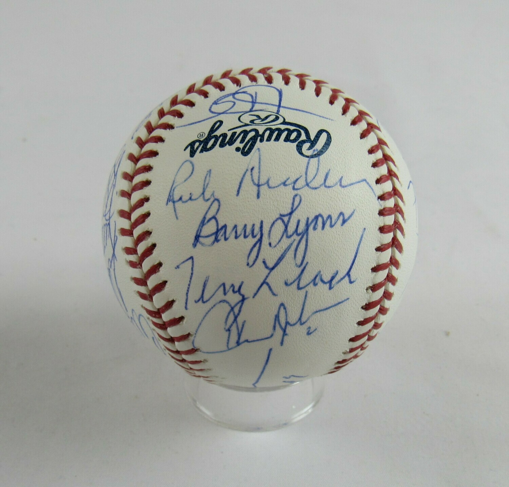 1986 New York Mets World Series Champions OML Baseball Team-Signed by (24) with Lenny Dykstra 