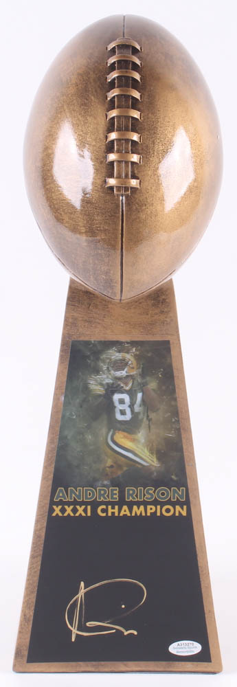 Andre Rison - Packers - Signed Large Gold Lombardi Trophy (Schwartz COA ...
