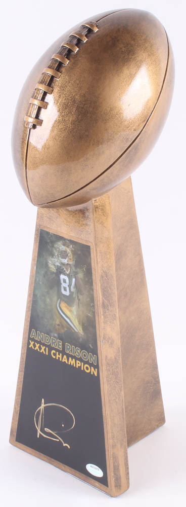 Andre Rison - Packers - Signed Large Gold Lombardi Trophy (Schwartz COA ...