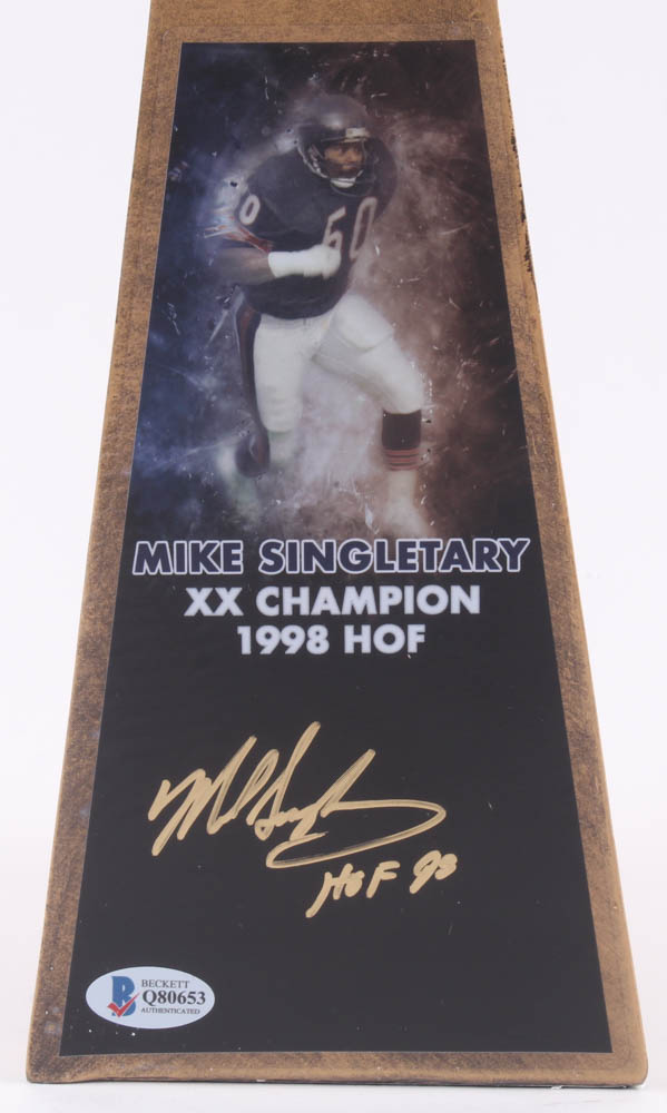 Mike Singletary Signed 15" Gold Football Championship Trophy Inscribed "HOF 98" (Beckett COA) at PristineAuction.com Mike Singletary Signed 15" Gold Football Championship Trophy Inscribed "HOF 98" (Beckett COA) at PristineAuction.com