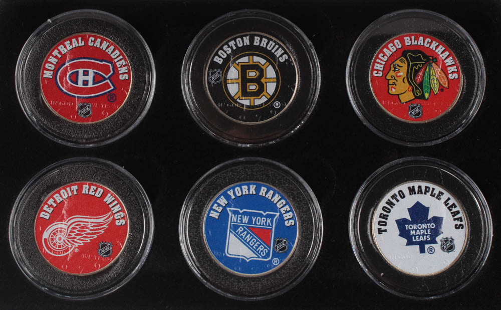 The Original Six NHL Teams 6-Coin Colorized Set with Boston