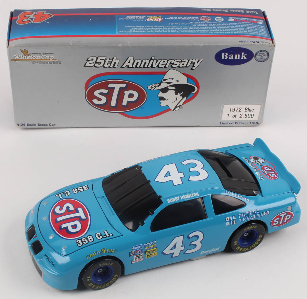 Richard Petty LE #43 STP Pontiac 25th Anniversary Bobby Hamilton Bank 1:24 Scale Stock Car Coin Bank at PristineAuction.com Richard Petty LE #43 STP Pontiac 25th Anniversary Bobby Hamilton Bank 1:24 Scale Stock Car Coin Bank at PristineAuction.com