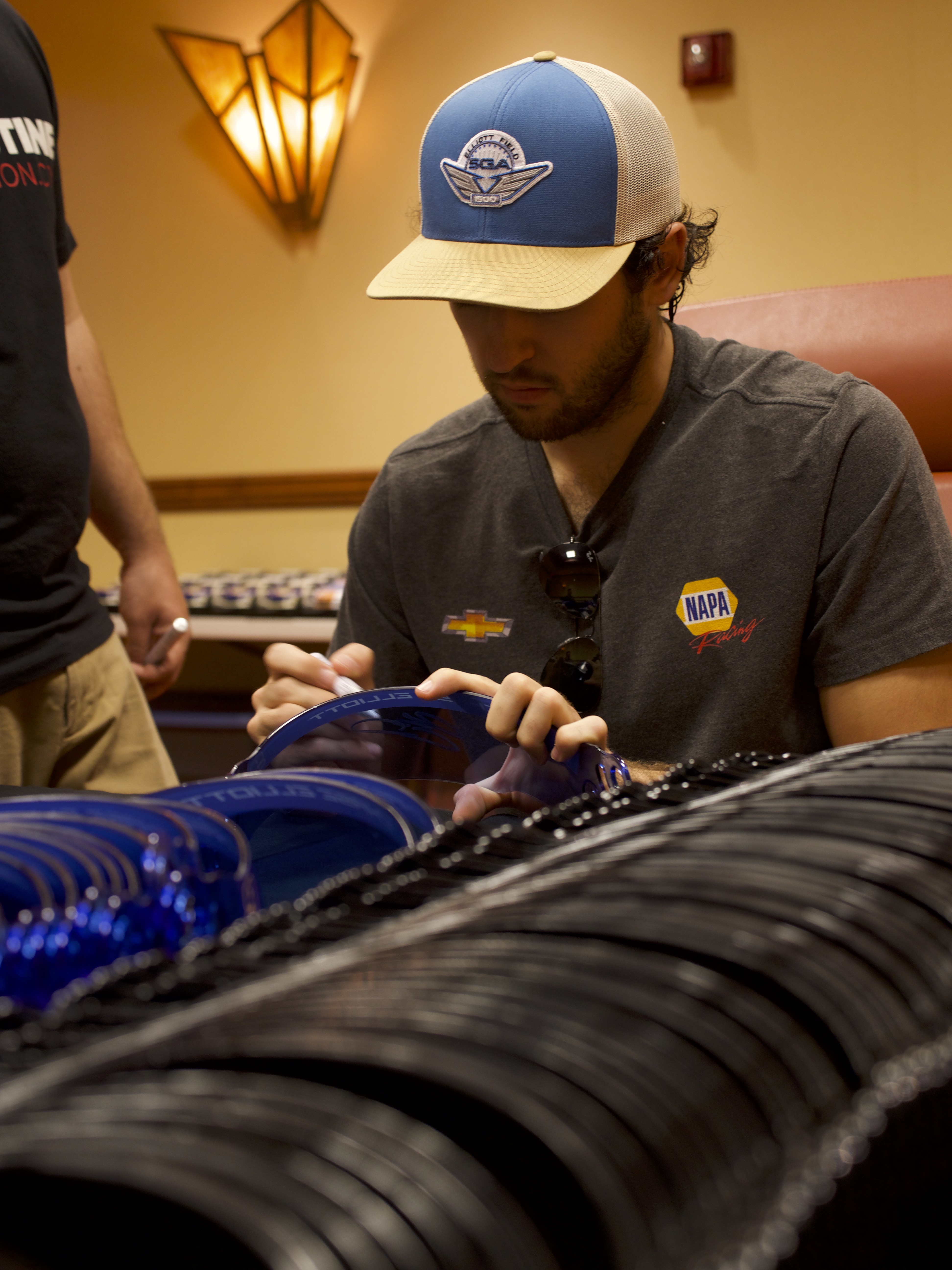 Chase Elliott Signed NASCAR Hooters Full-Size Helmet (Elliott COA & PA COA) at PristineAuction.com Chase Elliott Signed NASCAR Hooters Full-Size Helmet (Elliott COA & PA COA) at PristineAuction.com