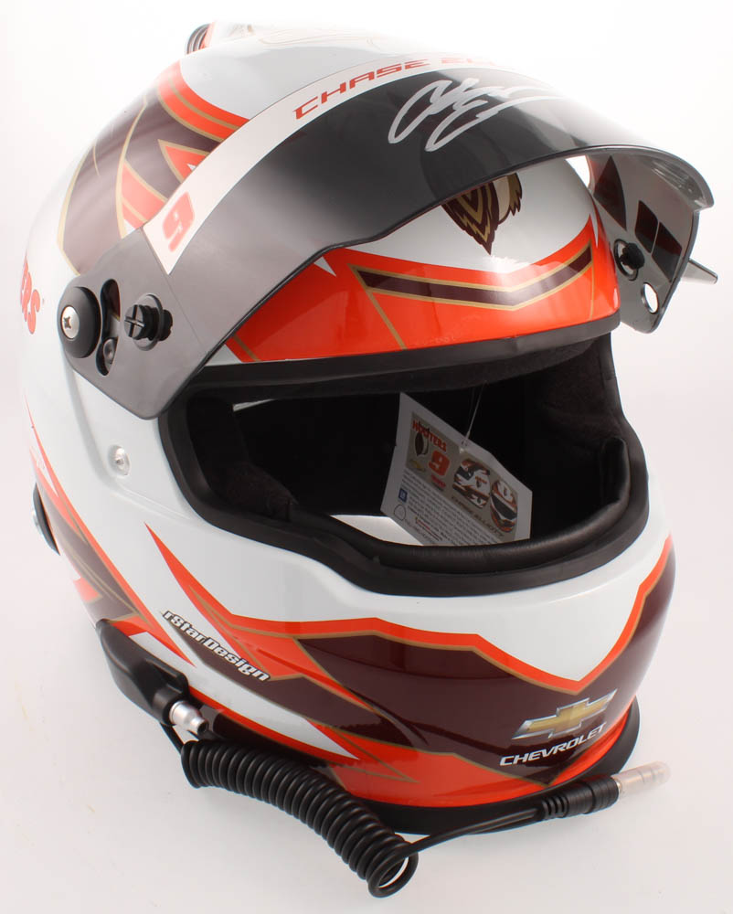 Chase Elliott Signed NASCAR Hooters Full-Size Helmet (Elliott COA & PA COA) at PristineAuction.com Chase Elliott Signed NASCAR Hooters Full-Size Helmet (Elliott COA & PA COA) at PristineAuction.com