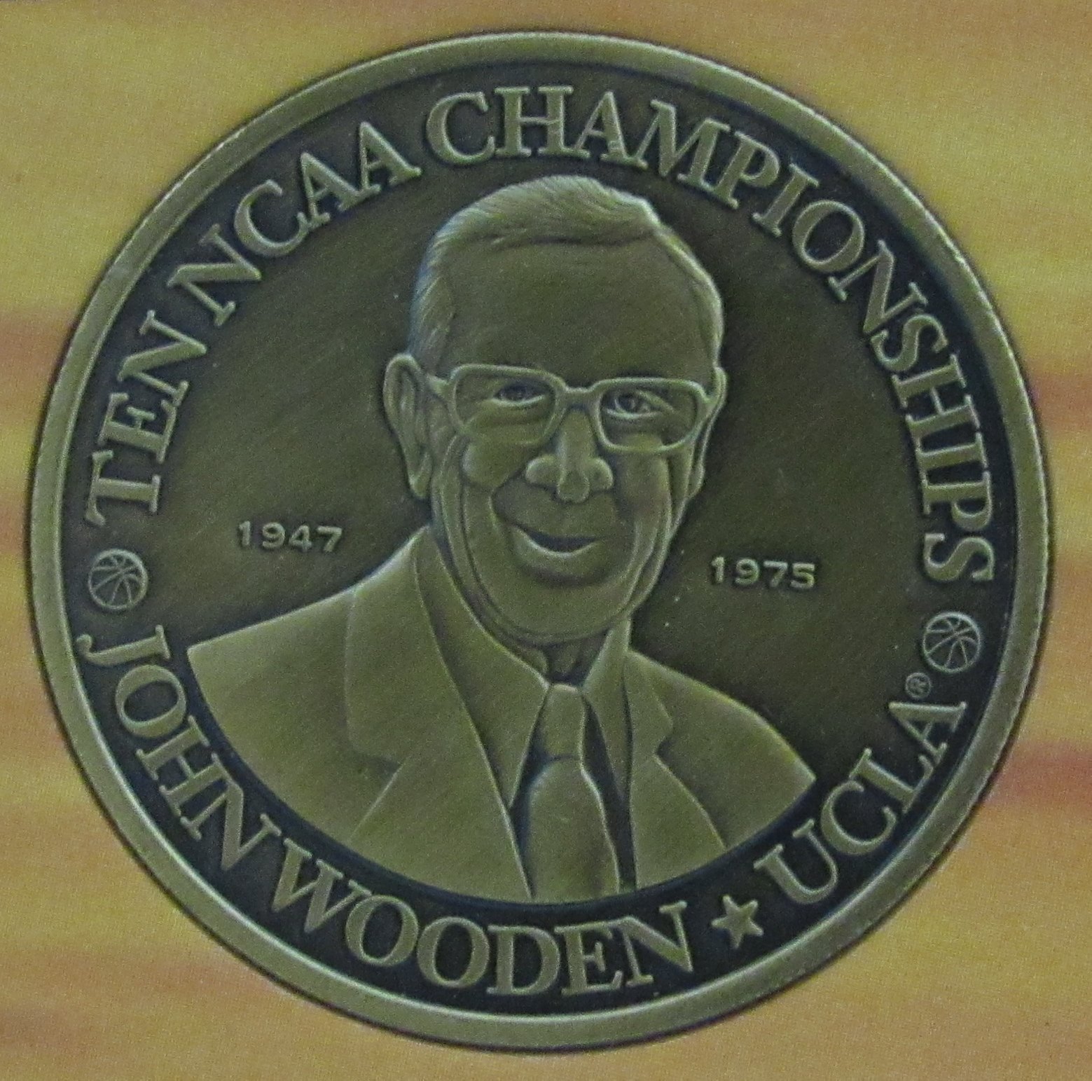 John Wooden & Bill Walton Signed UCLA Bruins 12x16 Custom Matted Postcard Display with (2) Coins (JSA COA) at PristineAuction.com John Wooden & Bill Walton Signed UCLA Bruins 12x16 Custom Matted Postcard Display with (2) Coins (JSA COA) at PristineAuction.com