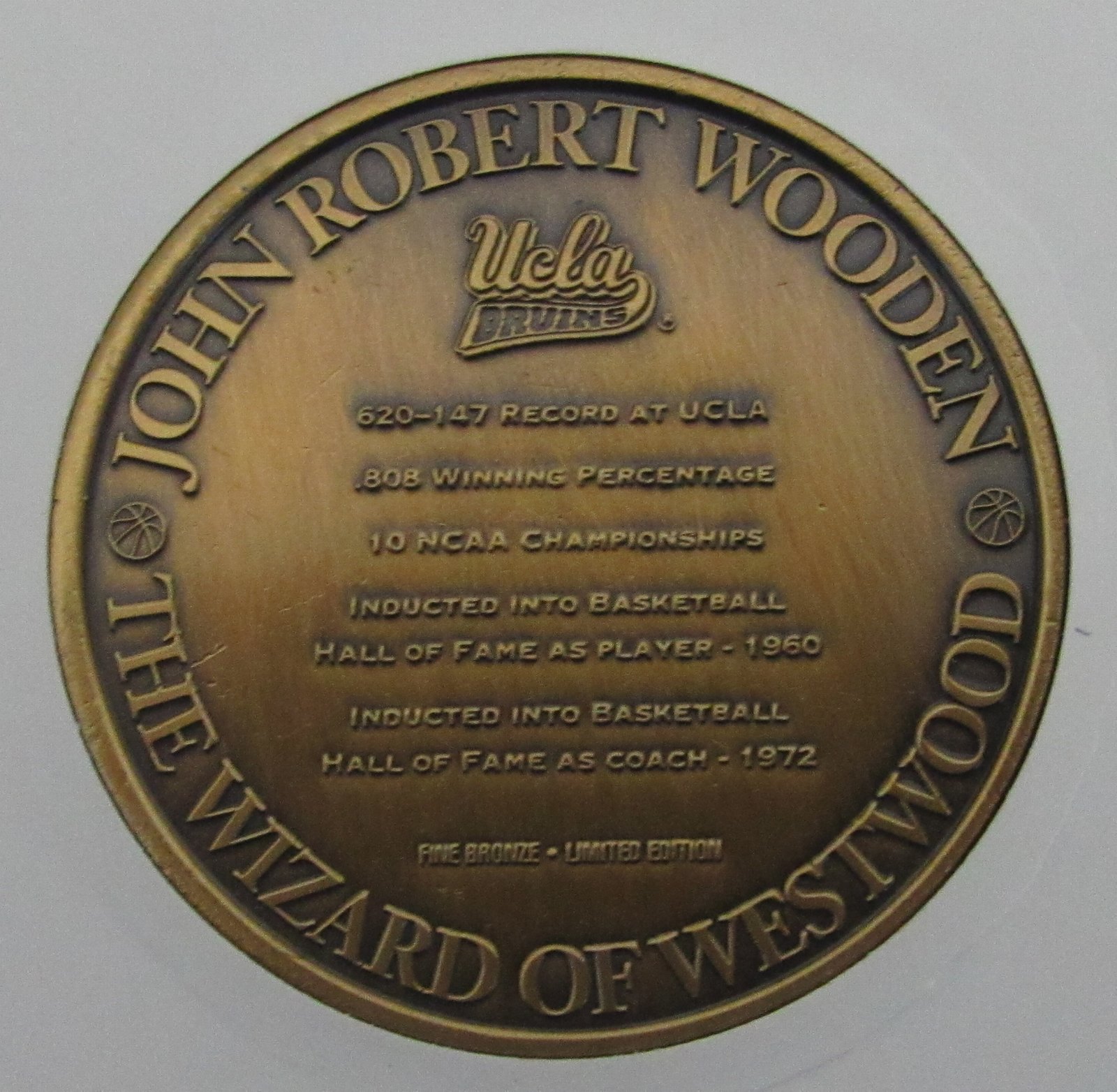 John Wooden & Bill Walton Signed UCLA Bruins 12x16 Custom Matted Postcard Display with (2) Coins (JSA COA) at PristineAuction.com John Wooden & Bill Walton Signed UCLA Bruins 12x16 Custom Matted Postcard Display with (2) Coins (JSA COA) at PristineAuction.com