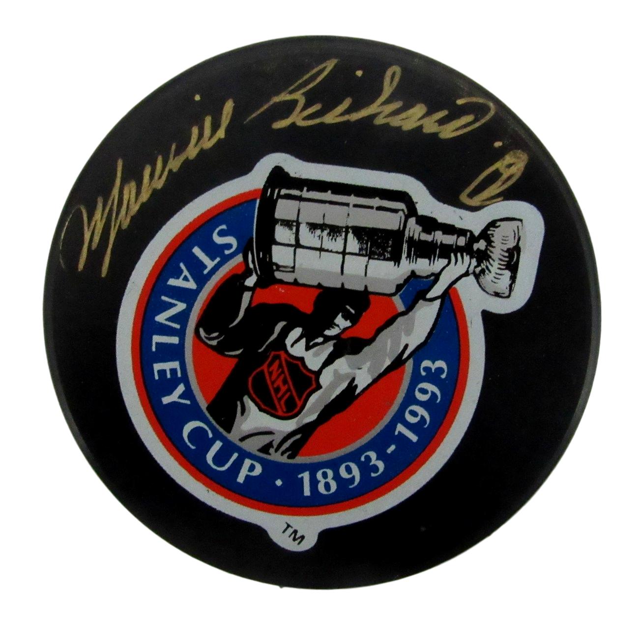 Maurice Richard Signed Stanley Cup Logo Hockey Puck (PSA COA) at PristineAuction.com Maurice Richard Signed Stanley Cup Logo Hockey Puck (PSA COA) at PristineAuction.com