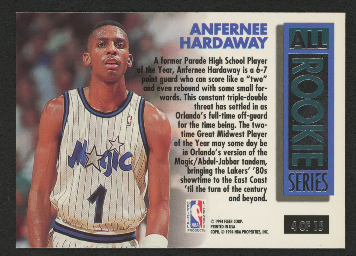 Anfernee Hardaway 1993-94 Ultra All-Rookie Series #4 at PristineAuction.com Anfernee Hardaway 1993-94 Ultra All-Rookie Series #4 at PristineAuction.com