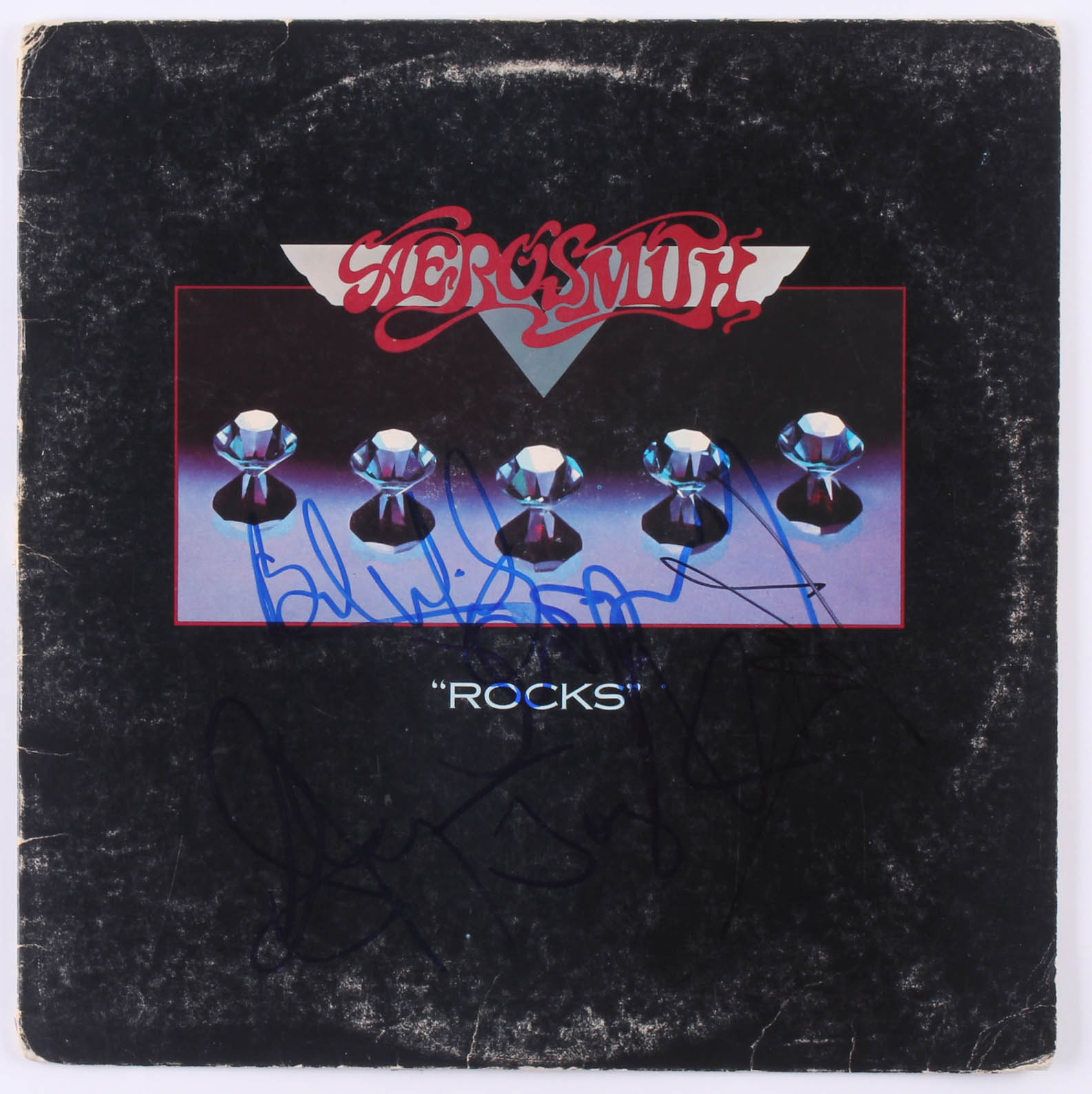 Aerosmith "Rocks" Vinyl Record Cover Band Signed by (5) with Steven Tyler, Tom Hamilton, Joey Kramer, Joe Perry, & Brad Whitford (JSA LOA) at PristineAuction.com Aerosmith "Rocks" Vinyl Record Cover Band Signed by (5) with Steven Tyler, Tom Hamilton, Joey Kramer, Joe Perry, & Brad Whitford (JSA LOA) at PristineAuction.com
