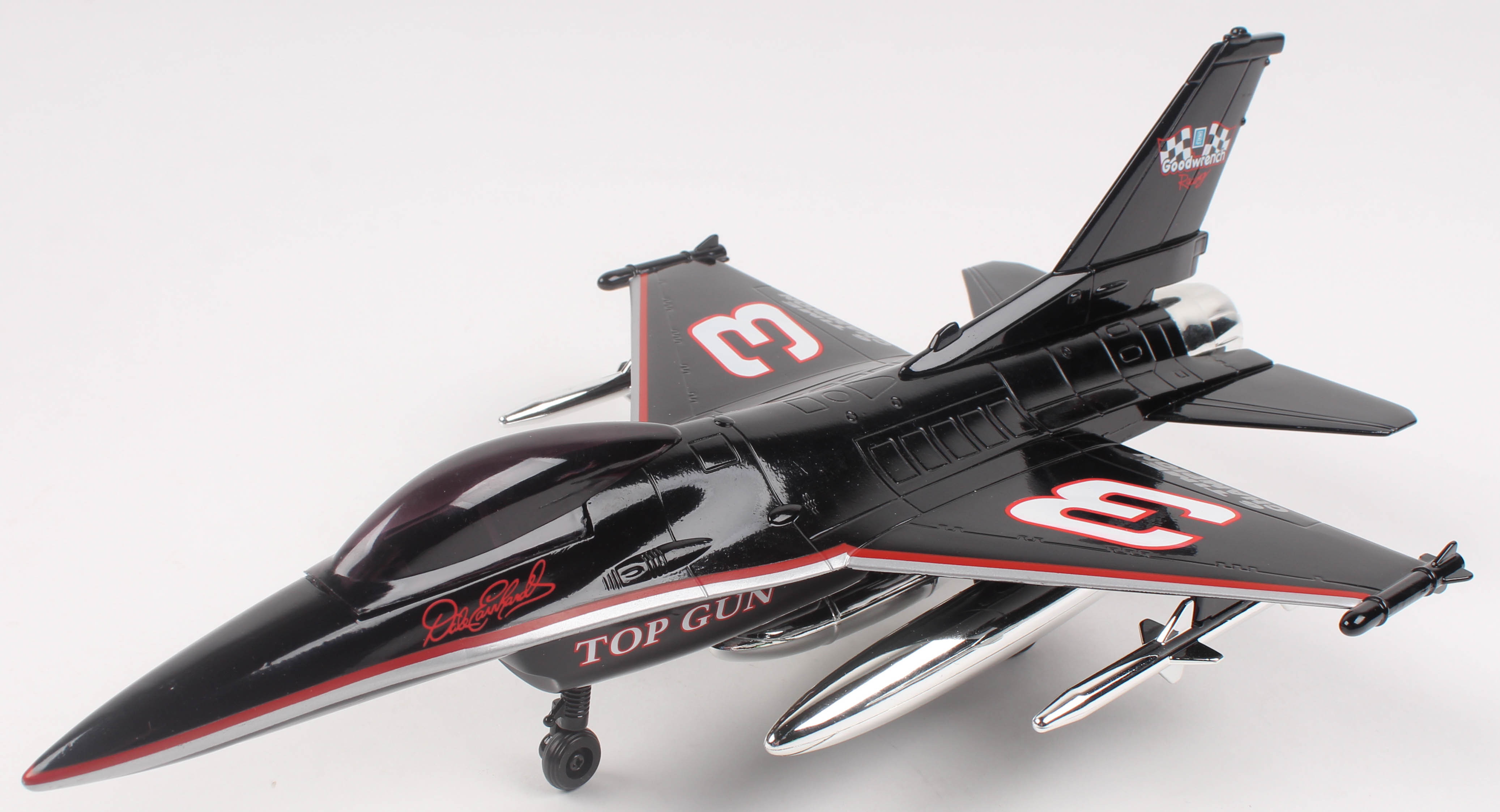 Dale Earnhardt F-16 Falcon LE 1:32 Scale Die Cast Bank Jet Figurine at PristineAuction.com Dale Earnhardt F-16 Falcon LE 1:32 Scale Die Cast Bank Jet Figurine at PristineAuction.com