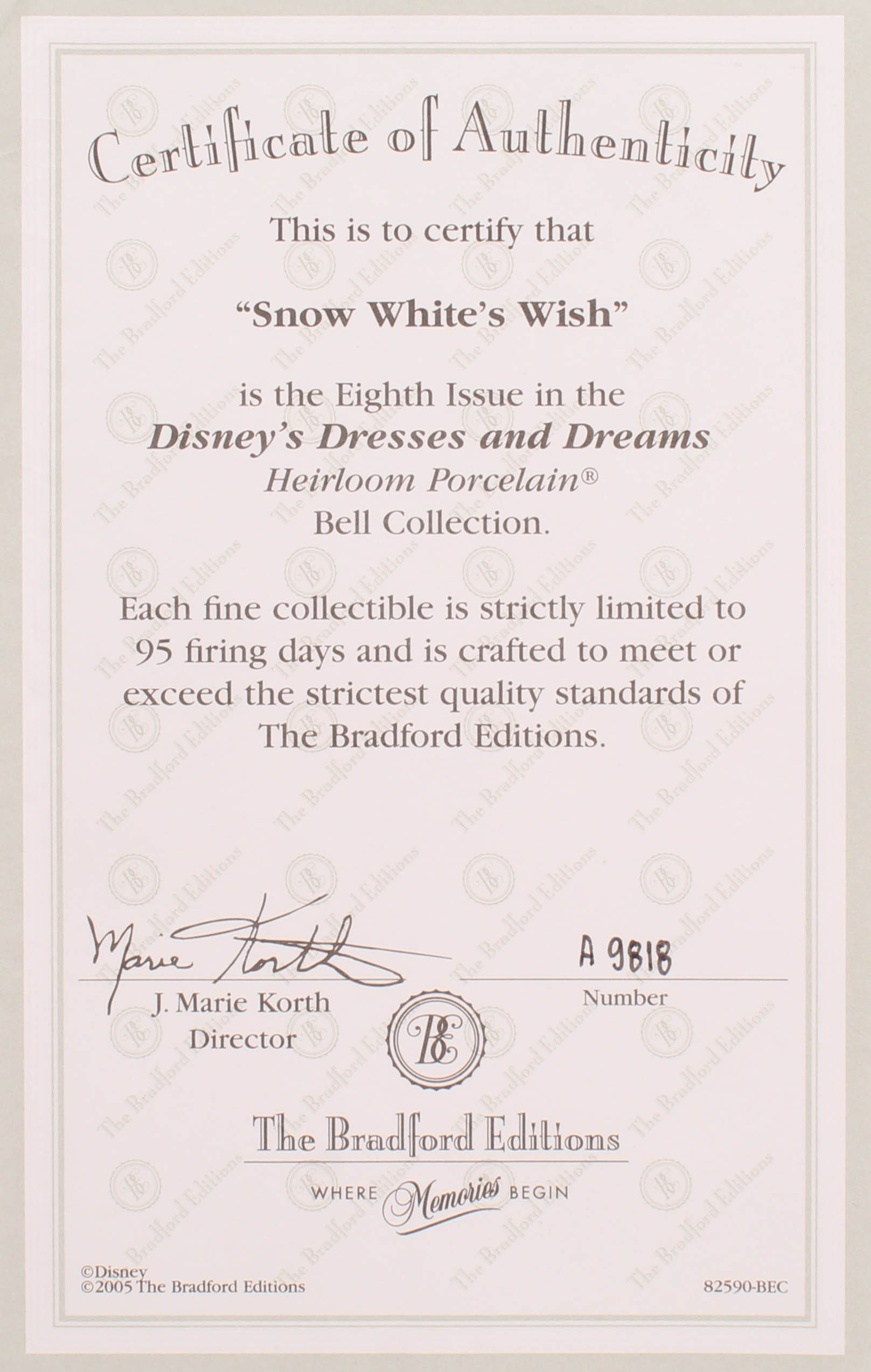 The Bradford Edition Disney's Dresses & Dreams LE "Snow White's Wish" Snow White Porcelain Figurine (Bradford COA) at PristineAuction.com The Bradford Edition Disney's Dresses & Dreams LE "Snow White's Wish" Snow White Porcelain Figurine (Bradford COA) at PristineAuction.com