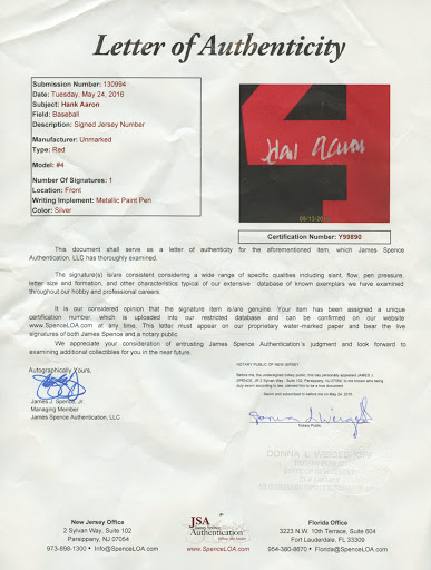 Hank Aaron Signed Braves Jersey (JSA LOA) at PristineAuction.com Hank Aaron Signed Braves Jersey (JSA LOA) at PristineAuction.com