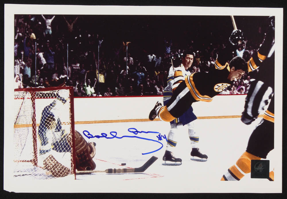 Bobby Orr Signed Bruins "The Flying Goal" 7x11 Photo (Orr COA) at PristineAuction.com Bobby Orr Signed Bruins "The Flying Goal" 7x11 Photo (Orr COA) at PristineAuction.com