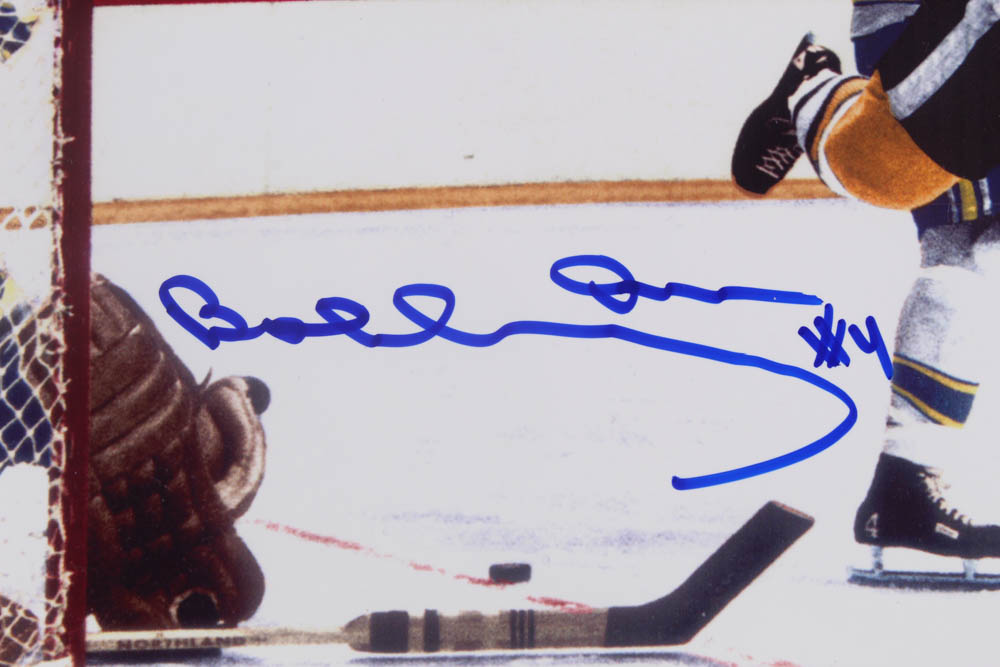 Bobby Orr Signed Bruins "The Flying Goal" 7x11 Photo (Orr COA) at PristineAuction.com Bobby Orr Signed Bruins "The Flying Goal" 7x11 Photo (Orr COA) at PristineAuction.com