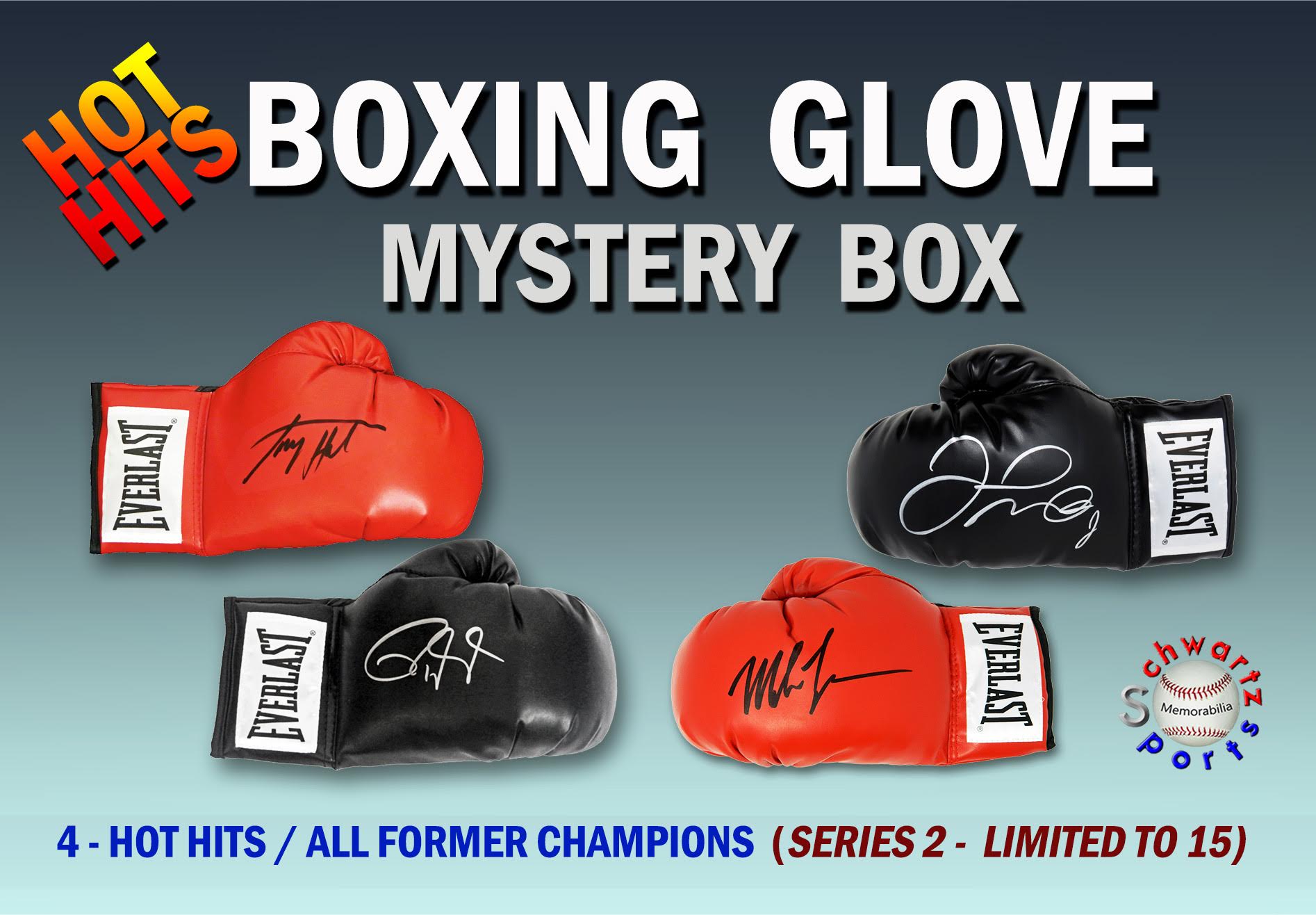 Schwartz Sports Hot Hits Boxing Champions Signed Boxing Glove Mystery Box – Series 2 (Limited to 15) at PristineAuction.com Schwartz Sports Hot Hits Boxing Champions Signed Boxing Glove Mystery Box – Series 2 (Limited to 15) at PristineAuction.com