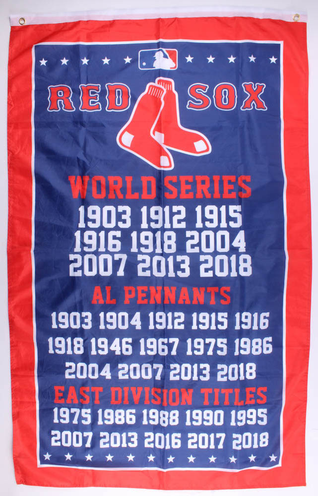 Boston Red Sox World Series Champions Logo 35x60 Flag at PristineAuction.com Boston Red Sox World Series Champions Logo 35x60 Flag at PristineAuction.com