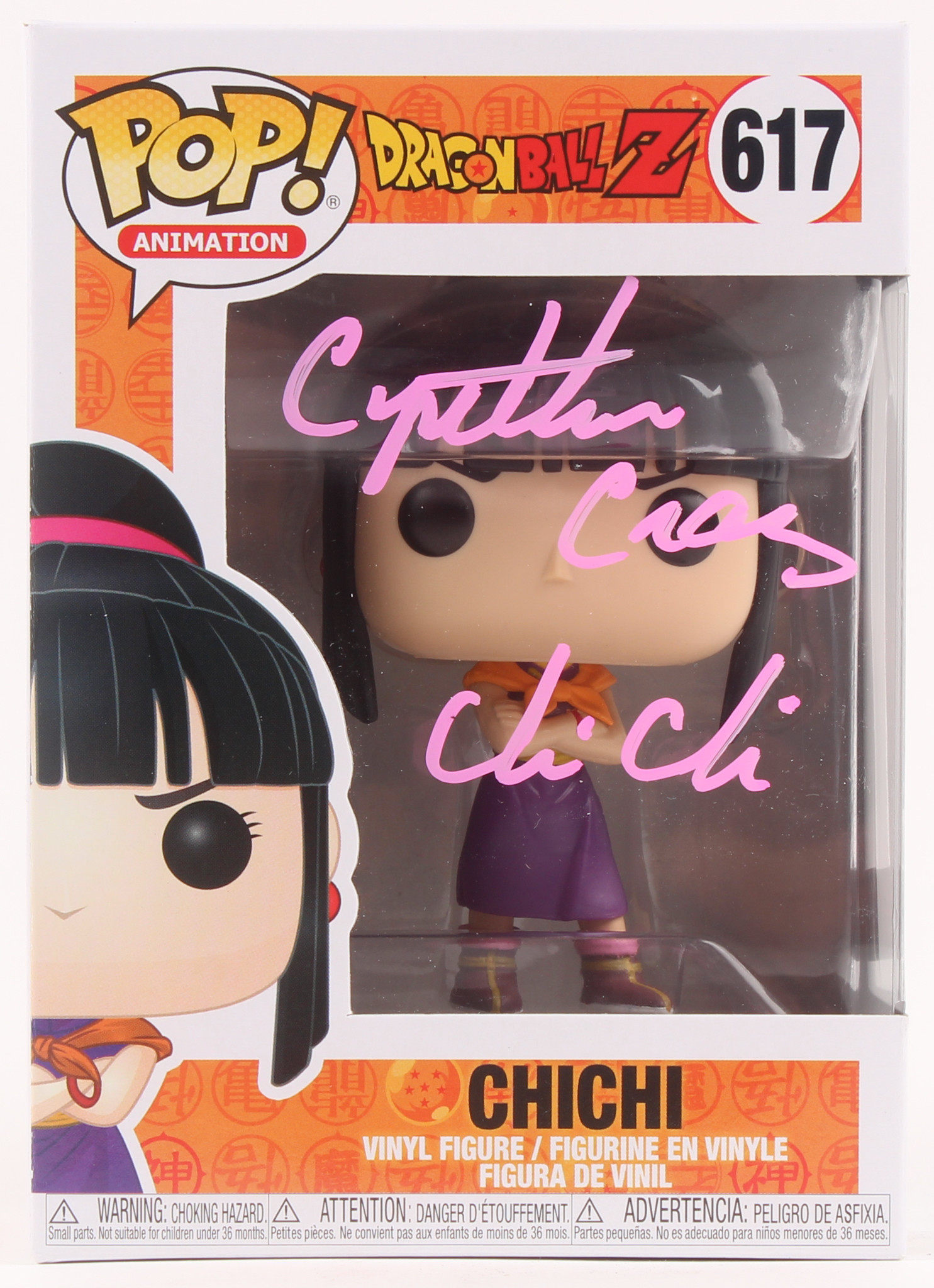 Cynthia Jane Cranz Signed "Dragon Ball Z" ChiChi #617 Funko Pop! Vinyl Figure Inscribed "ChiChi" (Tristar Hologram) at PristineAuction.com Cynthia Jane Cranz Signed "Dragon Ball Z" ChiChi #617 Funko Pop! Vinyl Figure Inscribed "ChiChi" (Tristar Hologram) at PristineAuction.com