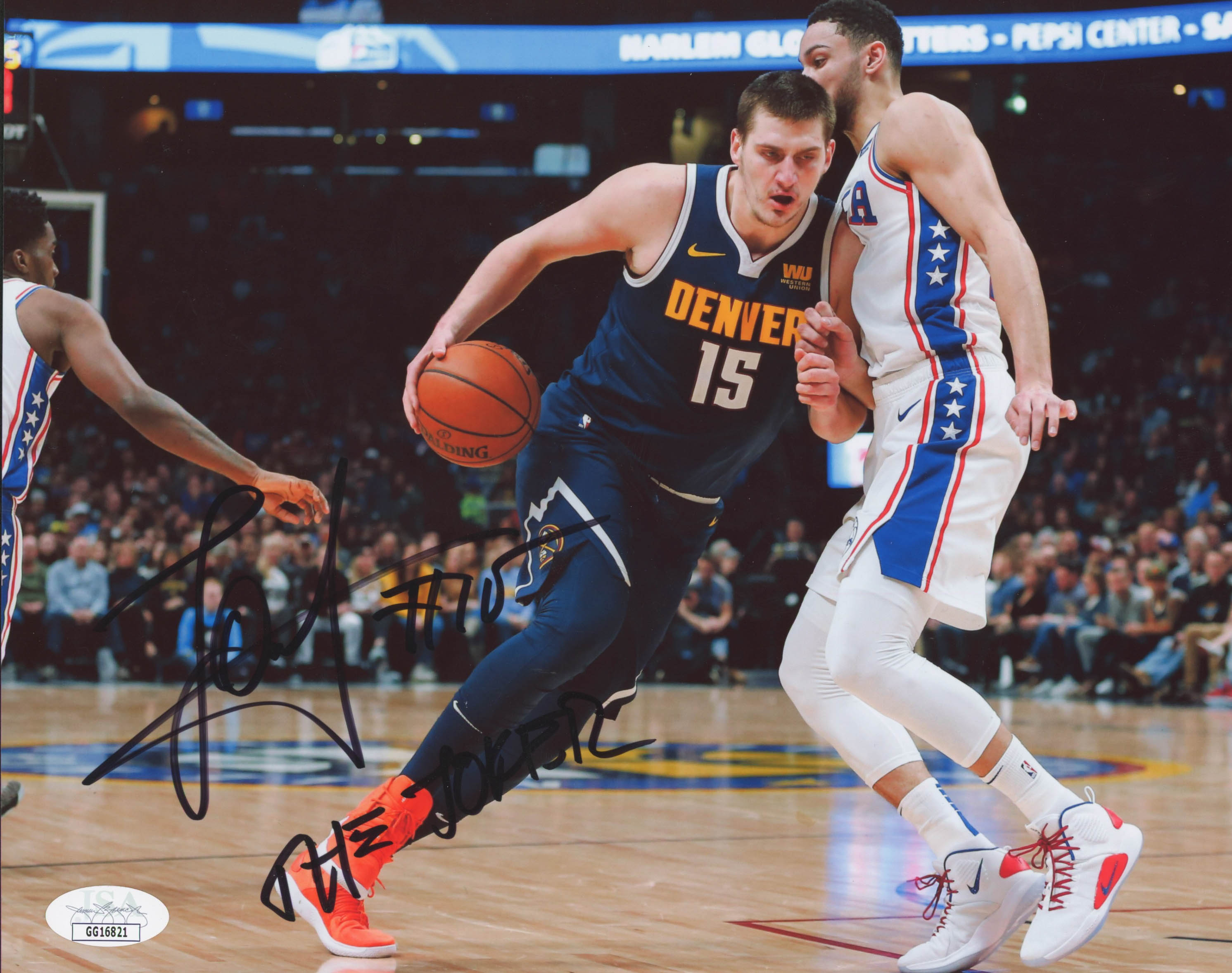 Nikola Jokic Signed Nuggets 8x10 Photo Inscribed "The Joker" (JSA COA) at PristineAuction.com Nikola Jokic Signed Nuggets 8x10 Photo Inscribed "The Joker" (JSA COA) at PristineAuction.com